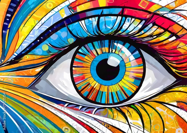 Fototapeta 抽象的な目のクローズアップ