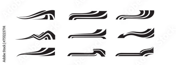 Fototapeta Car stripe element sticker for racing sport vector design