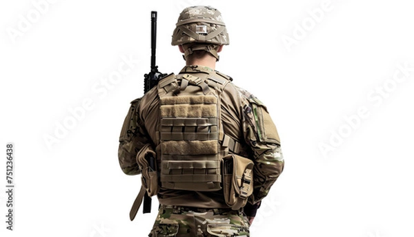 Obraz american soldier back isolated