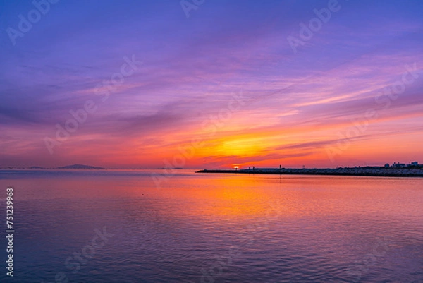 Obraz 海に沈む夕日