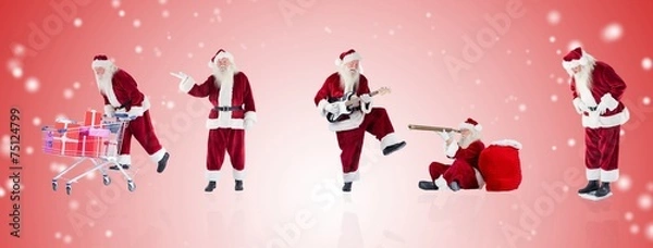 Fototapeta Composite image of different santas