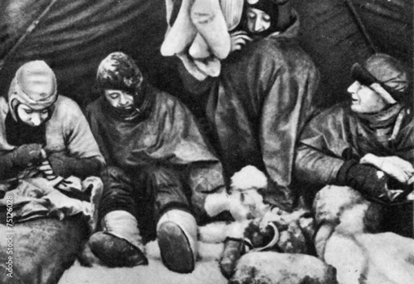 Obraz Scott's expedition (from left): Evans, Scott, Bowers, Wilson