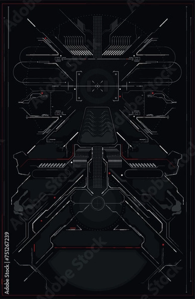 Obraz Sci-Fi Futuristic Glowing HUD Display. Technology Screen