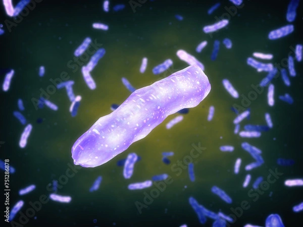 Obraz Mycobacterium leprae or Mycobacterium lepromatosis, a gram-positive bacteria which is the cause of leprosy also known as Hansen's disease (HD). Leprosy has existed since ancient times