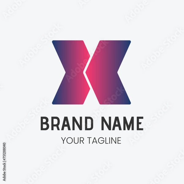 Fototapeta Letter X Logo Design vector template. Monogram modern Logotype concept icon. vector