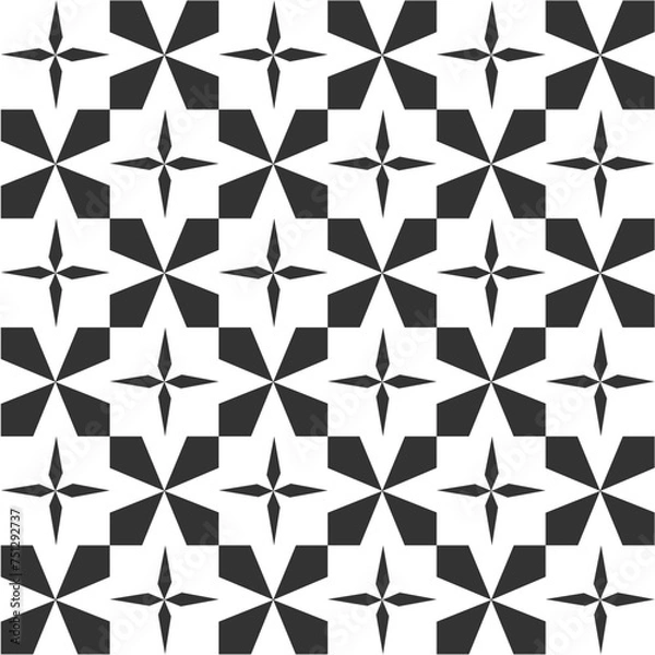 Obraz Monochrome seamless geometric pattern