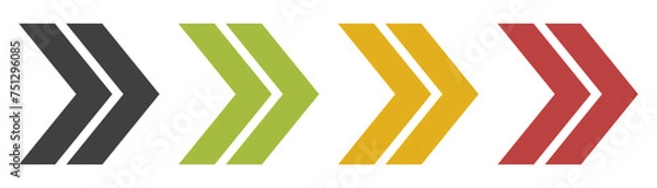 Obraz Arrow set icon. Colored arrow symbols. Isolated vector graphic elements with arrows