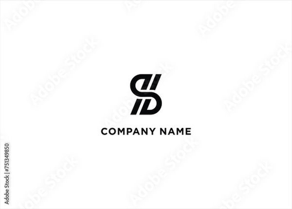 Fototapeta SH Letter Logo Design Vector Stock Vector