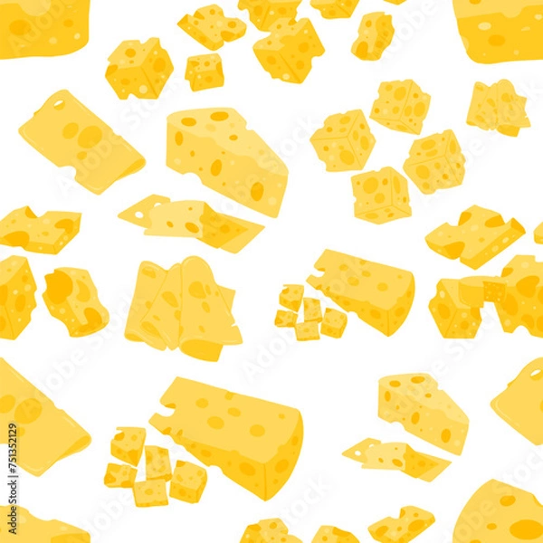 Obraz Yellow Cheese Seamless Surface Pattern