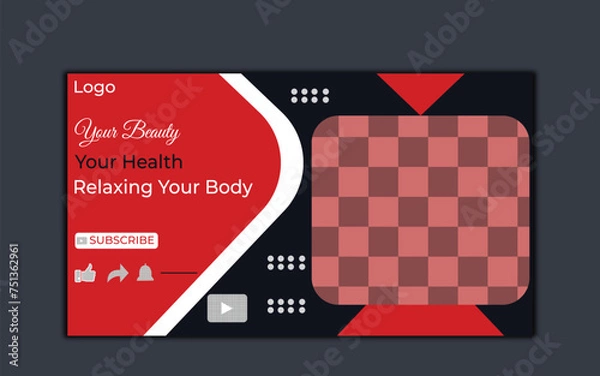 Fototapeta Vector modern digital Corporate YouTube video thumbnail and social media post web banner template