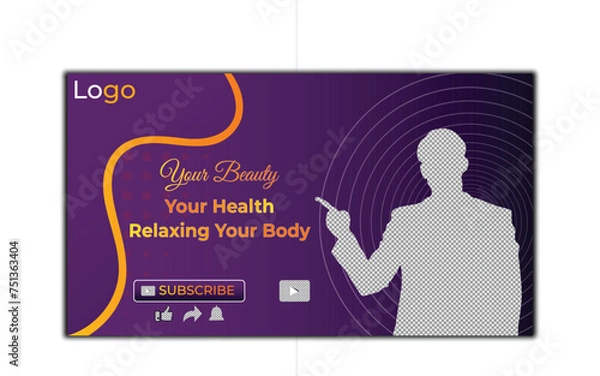 Fototapeta Vector modern digital Corporate YouTube video thumbnail and social media post web banner template