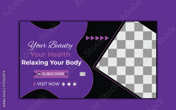 Fototapeta Vector modern digital Corporate YouTube video thumbnail and social media post web banner template