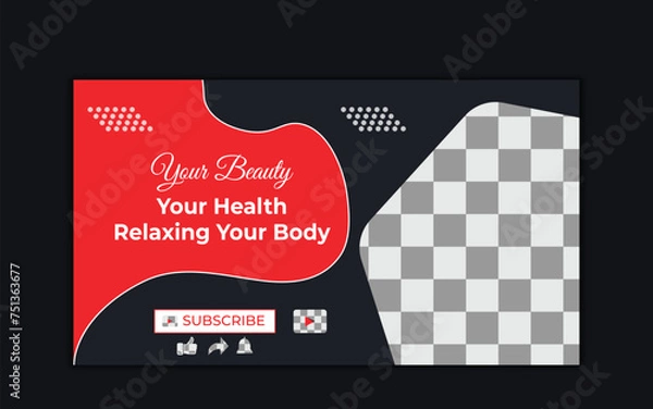 Fototapeta Vector modern digital Corporate YouTube video thumbnail and social media post web banner template