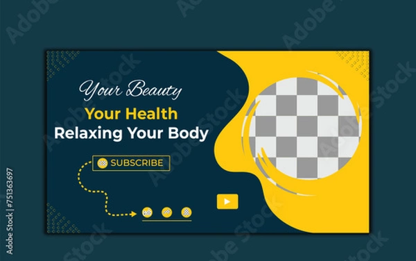 Fototapeta Vector modern digital Corporate YouTube video thumbnail and social media post web banner template