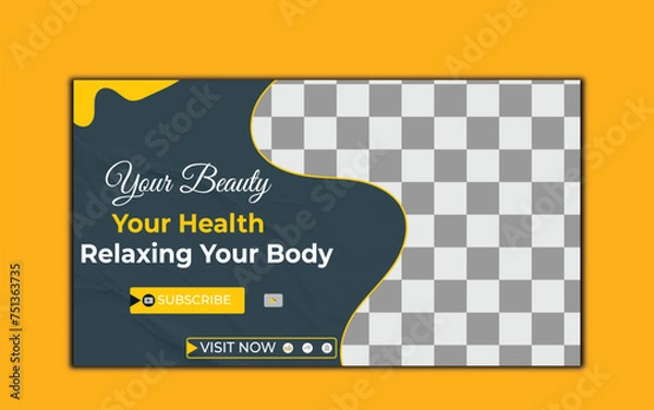 Fototapeta Vector modern digital Corporate YouTube video thumbnail and social media post web banner template