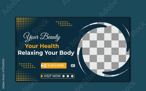 Fototapeta Vector modern digital Corporate YouTube video thumbnail and social media post web banner template