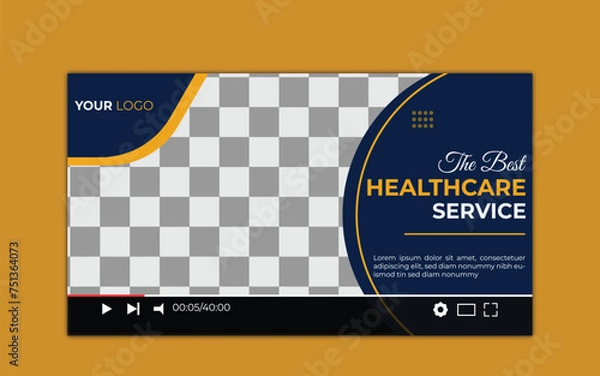 Fototapeta Vector modern digital Corporate YouTube video thumbnail and social media post web banner template