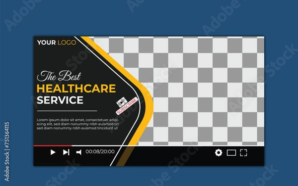 Fototapeta Vector modern digital Corporate YouTube video thumbnail and social media post web banner template