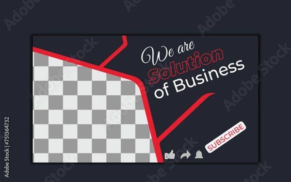 Fototapeta Vector modern digital Corporate YouTube video thumbnail and social media post web banner template