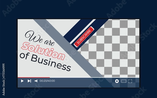 Fototapeta Vector modern digital Corporate YouTube video thumbnail and social media post web banner template