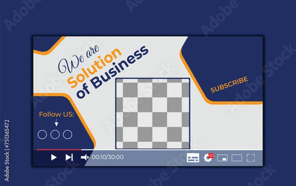 Fototapeta Vector modern digital Corporate YouTube video thumbnail and social media post web banner template