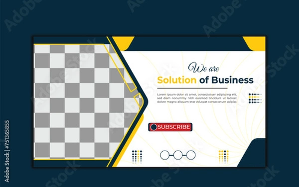 Fototapeta Vector modern digital Corporate YouTube video thumbnail and social media post web banner template