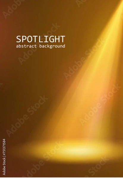 Obraz Warm Spotlight with rays on stage for your design. Colorful light.