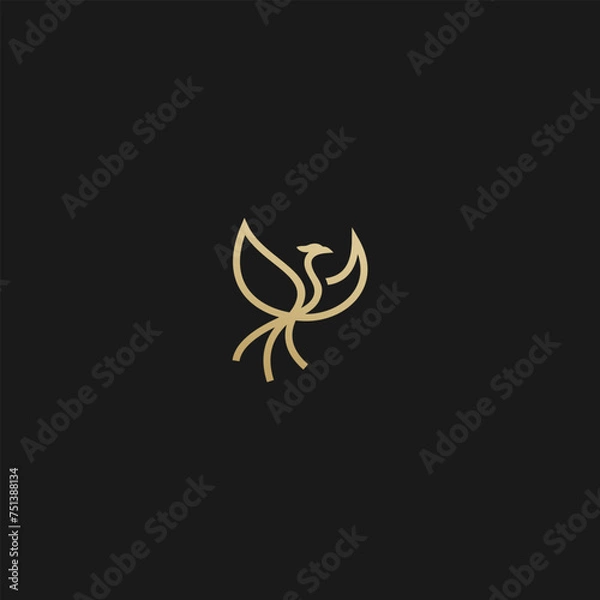 Obraz phoenix monoline logo vector editable