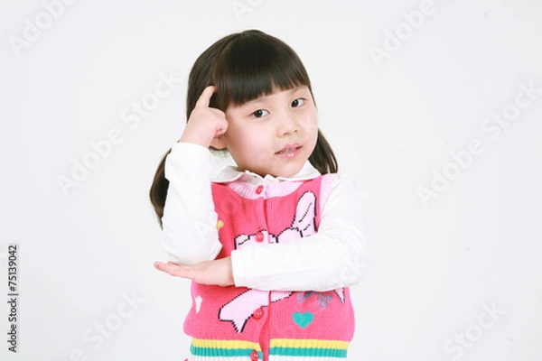 Obraz 스튜디오 안의 여자 꼬마 어린이