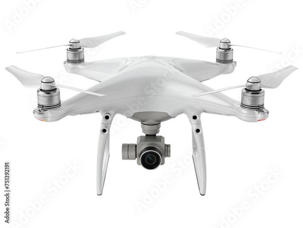 Obraz White Drone Isolated on Transparent Background