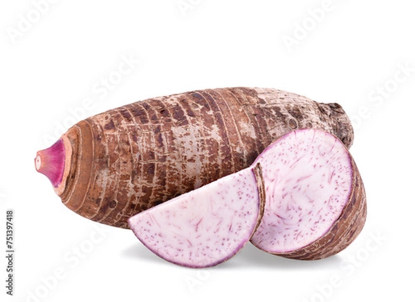 Obraz Taro, sliced of taro isolated on white background