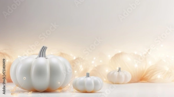 Obraz white pumpkin background