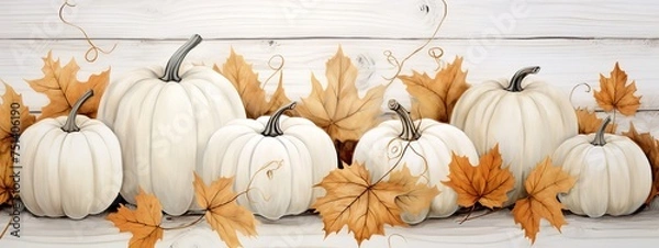 Obraz white pumpkin background
