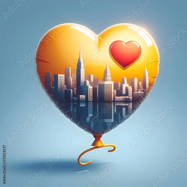 Obraz illustration of a heart in sky 