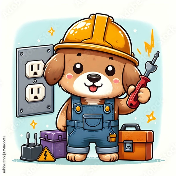Obraz Electrician dog 