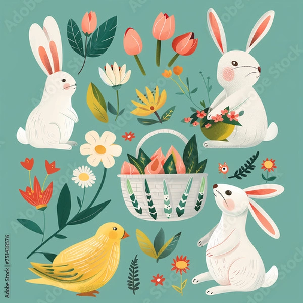 Fototapeta Oster-Motive Flat Design