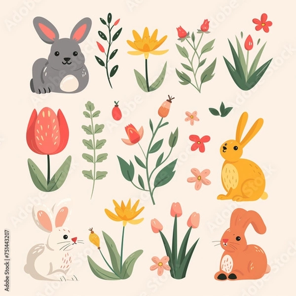 Fototapeta Ostern Flat-Design