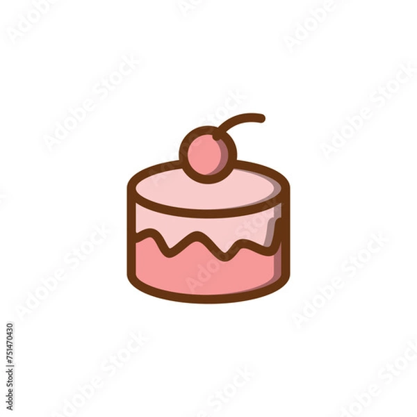 Obraz cupcake icon with cherry