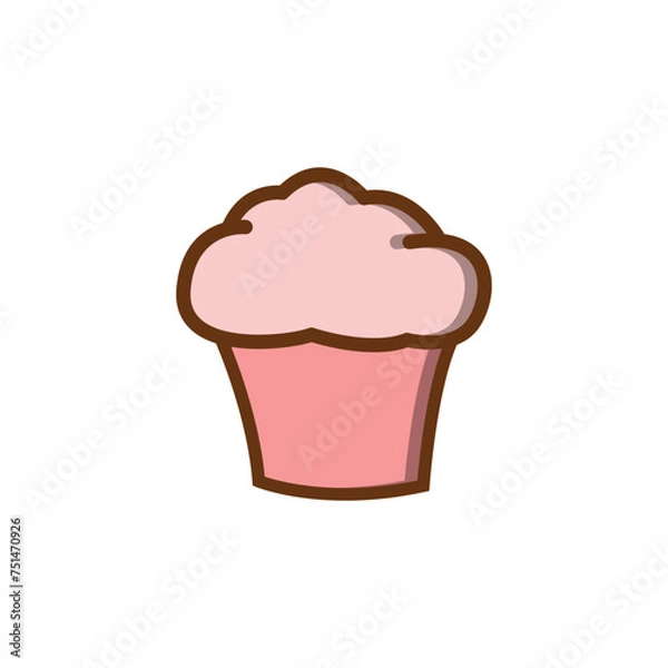 Obraz cupcake icon with cherry