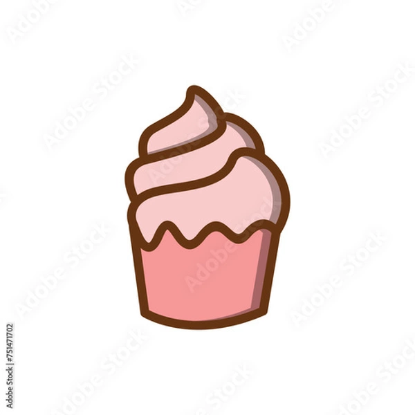 Obraz cupcake icon with cherry