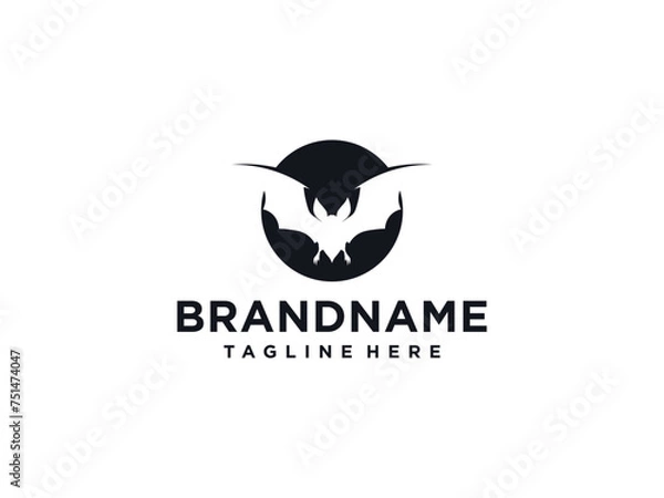 Fototapeta vector bat open wings flying concept elements logo icon