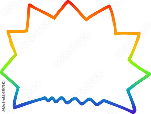 Obraz rainbow gradient line drawing cartoon big  bang explosion