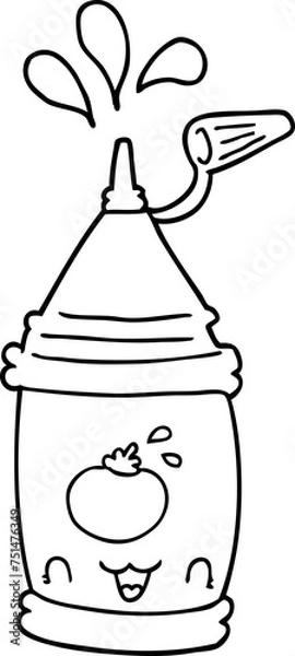 Fototapeta cartoon ketchup bottle