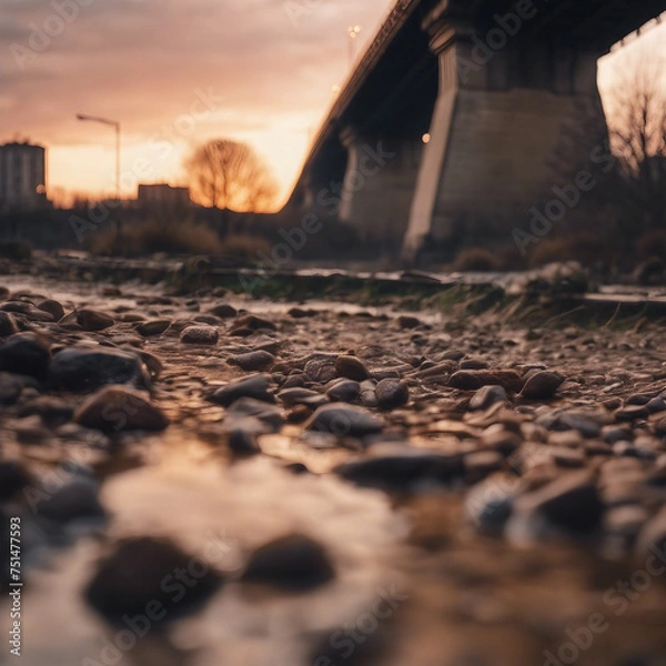 Obraz Ausgetrockneter Fluss durch Klimawandel