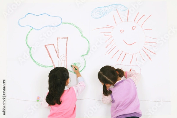 Obraz 스튜디오 안의 아시안 어린이들