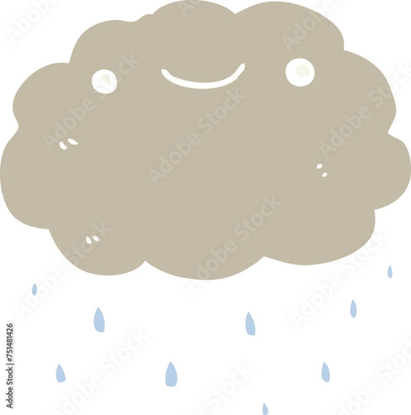 Obraz flat color style cartoon cloud