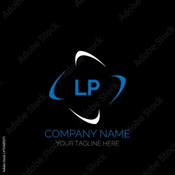 Fototapeta LP letter logo creative design. LP unique design. LP creative initials letter logo concept. LP letter logo design on black background.