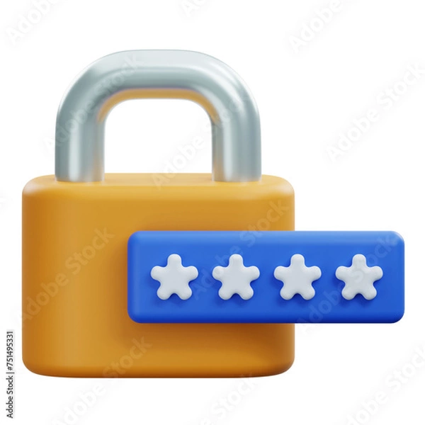 Obraz unlock password 3d illustration