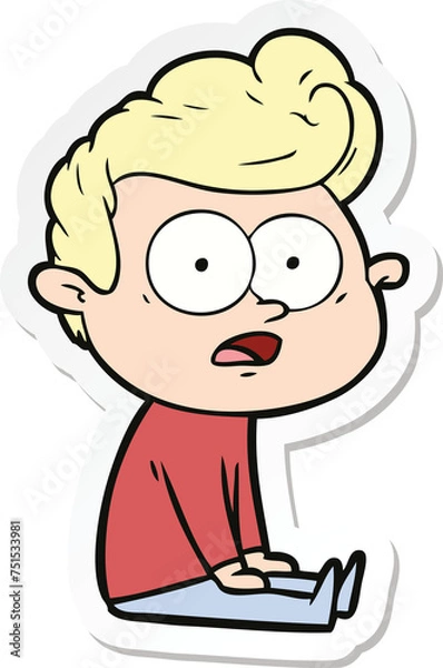 Fototapeta sticker of a cartoon staring man
