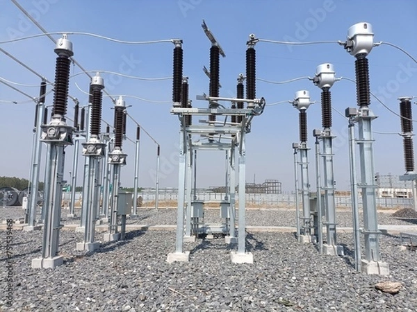 Obraz High voltage wire circuit pole